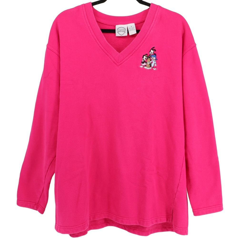 Vintage Animaniacs V-Neck Sweatshirt Adult Med Warner Bros Yakko Wakko Dot 90s